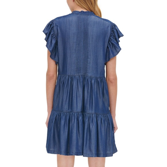 tommy hilfiger tiered ruffle dress